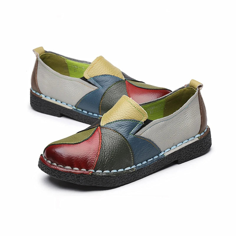 Chunky Leather Loafers – Boho Retro Handmade | Mint Crush