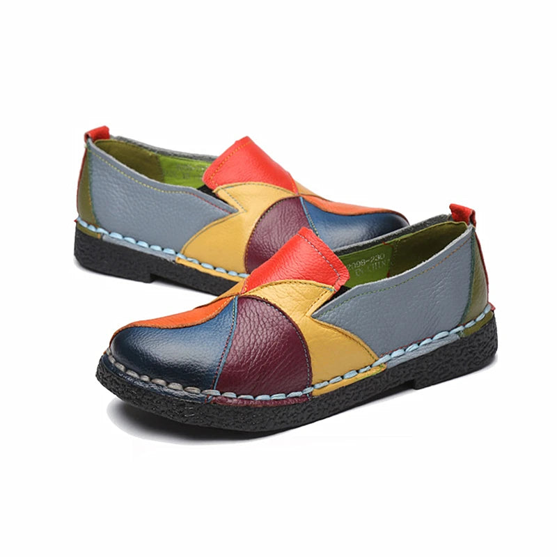 Chunky Leather Loafers – Boho Retro Handmade | Mint Crush