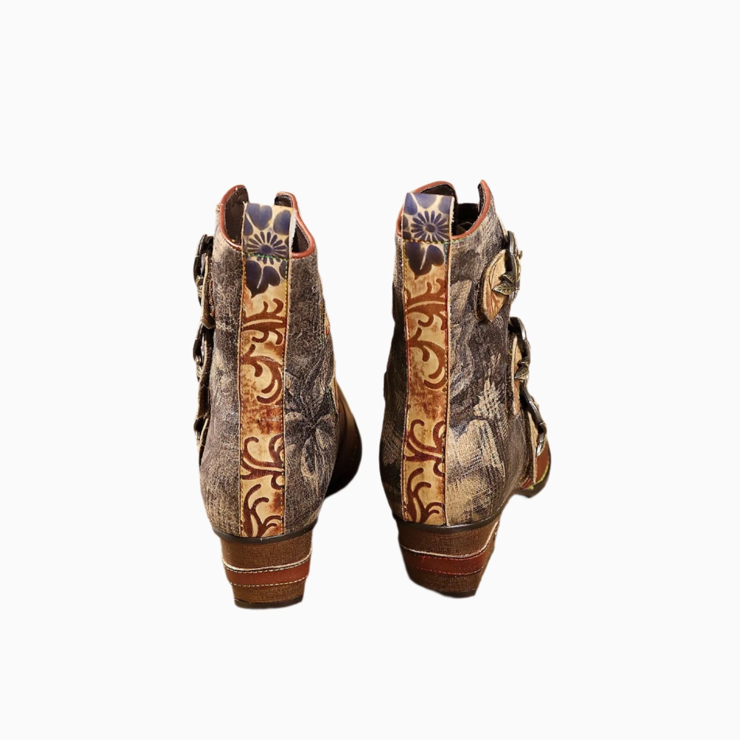 Colorblock Lace‑Up Boots – Boho Retro Handmade | Mint Crush