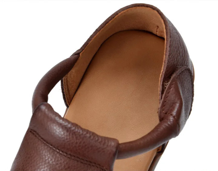 Vintage Soft Leather Flats – Handmade Retro Comfort | Mint Crush