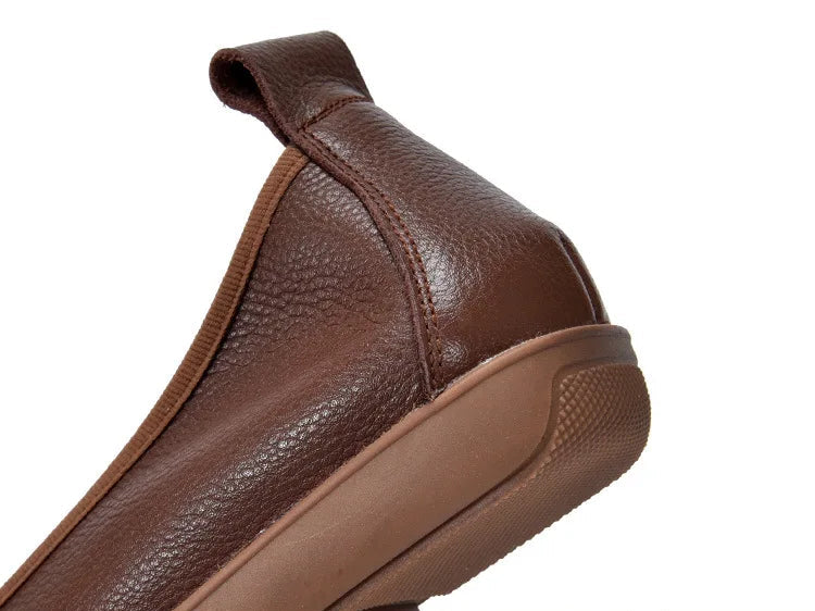 Retro Leather Ballerina Flats
