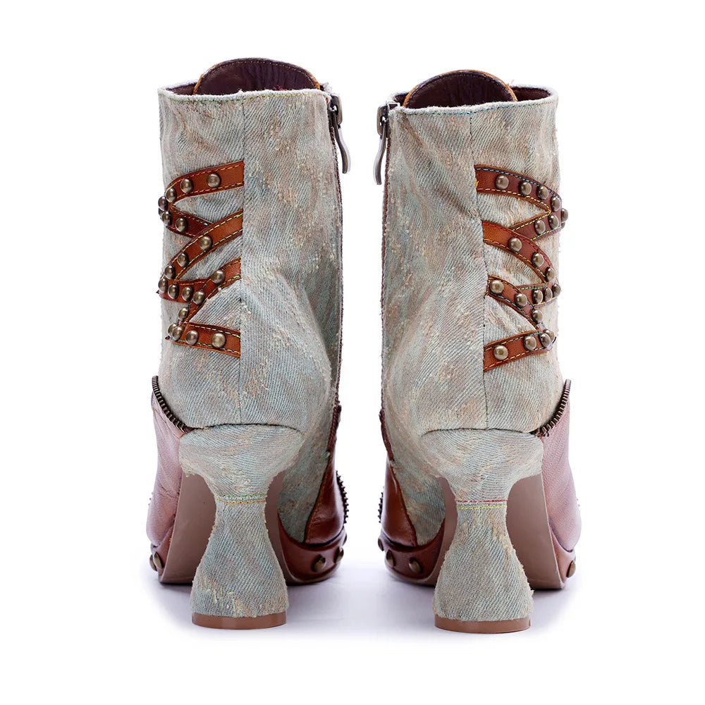 Vintage Rebel Leather Boots – Retro Rocker Style | Mint Crush