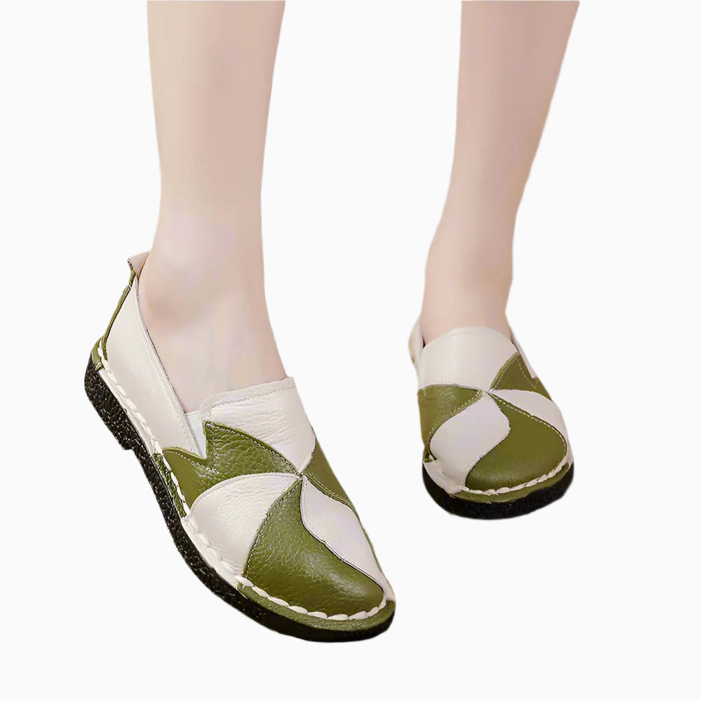 Chunky Leather Loafers – Boho Retro Handmade | Mint Crush