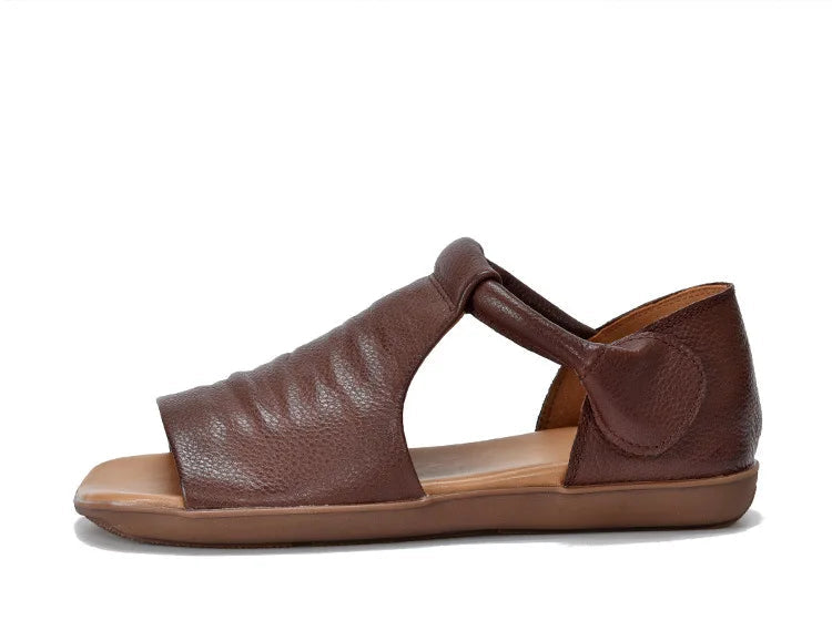 Vintage Soft Leather Flats – Handmade Retro Comfort | Mint Crush