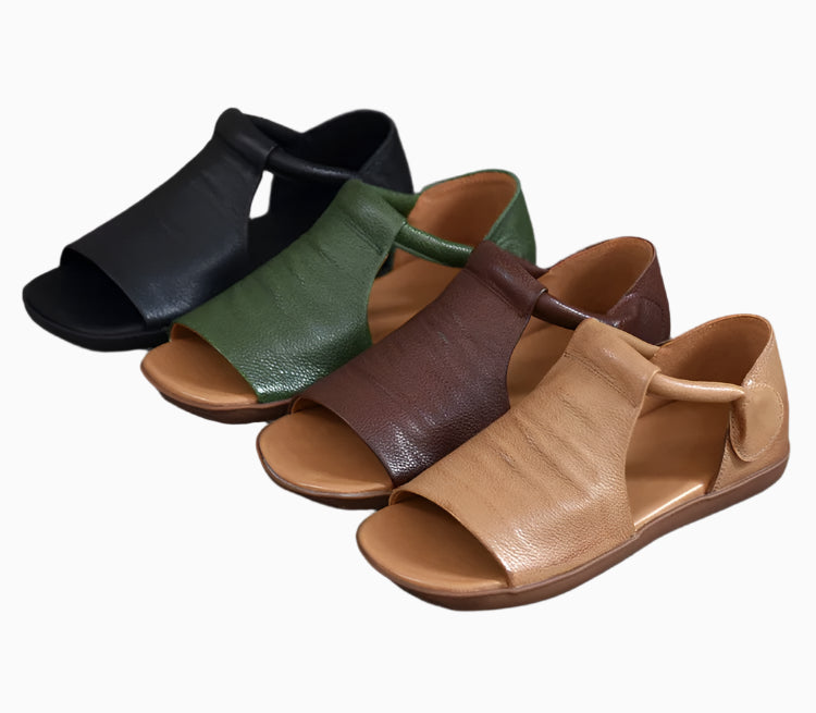 Vintage Soft Leather Flats – Handmade Retro Comfort | Mint Crush