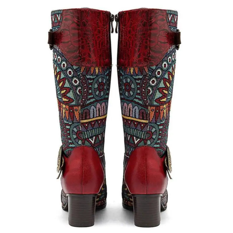 Western Retro Leather Boots – Handmade | Mint Crush