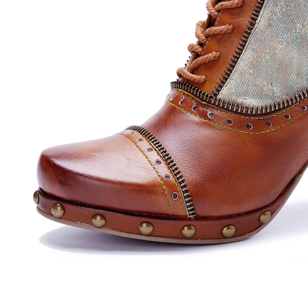 Vintage Rebel Leather Boots – Retro Rocker Style | Mint Crush