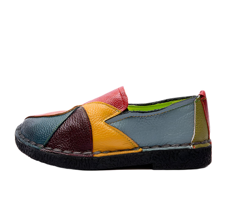 Chunky Leather Loafers – Boho Retro Handmade | Mint Crush