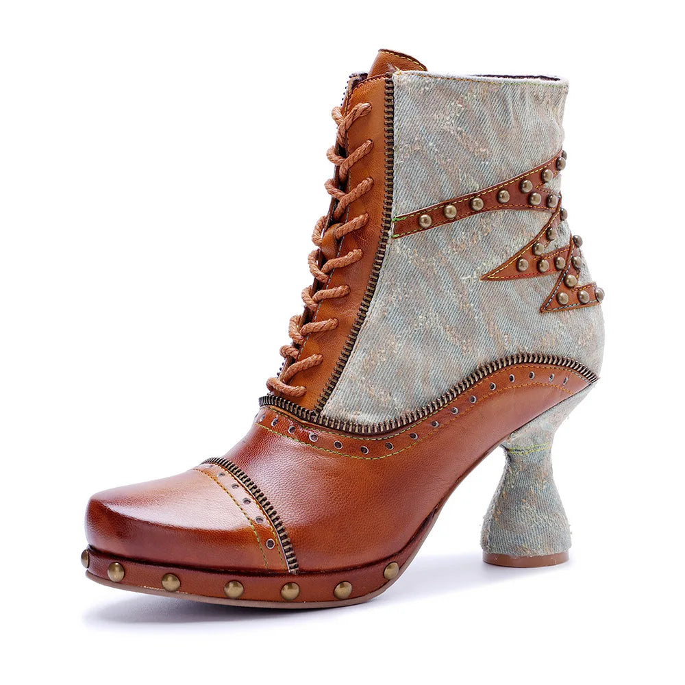 Vintage Rebel Leather Boots – Retro Rocker Style | Mint Crush