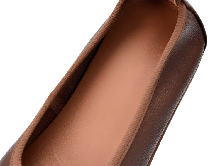 Retro Leather Ballerina Flats