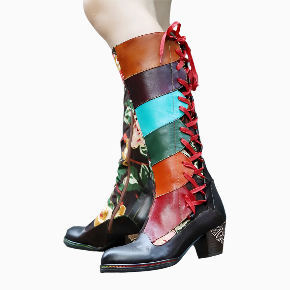 Vintage Carnival Lace‑Up Boots – Retro Statement | Mint Crush