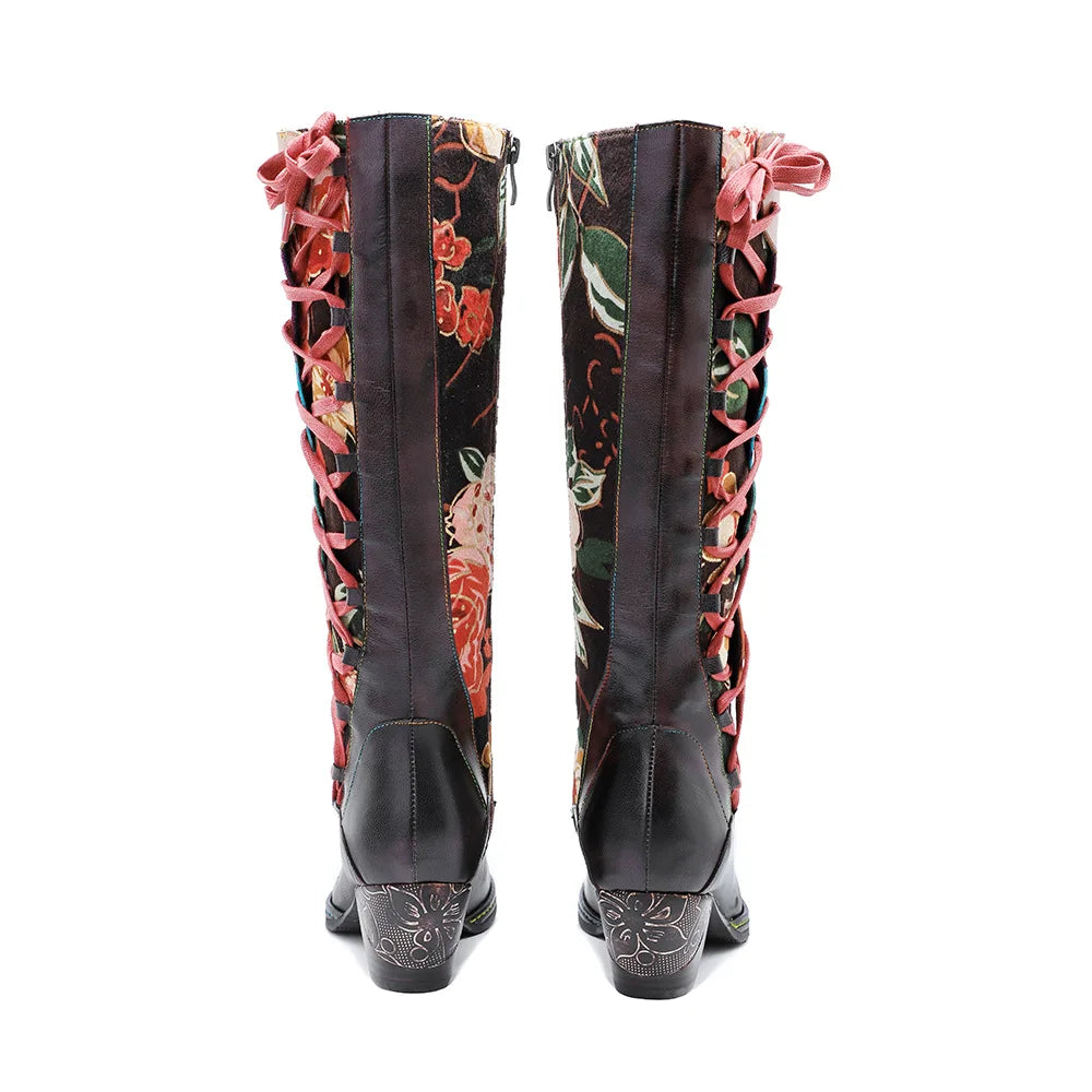 Vintage Carnival Lace‑Up Boots – Retro Statement | Mint Crush