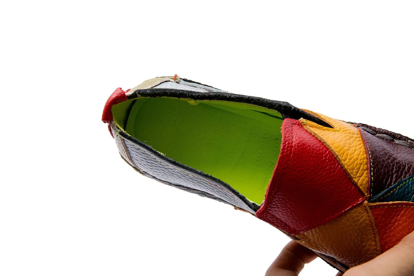Chunky Leather Loafers – Boho Retro Handmade | Mint Crush