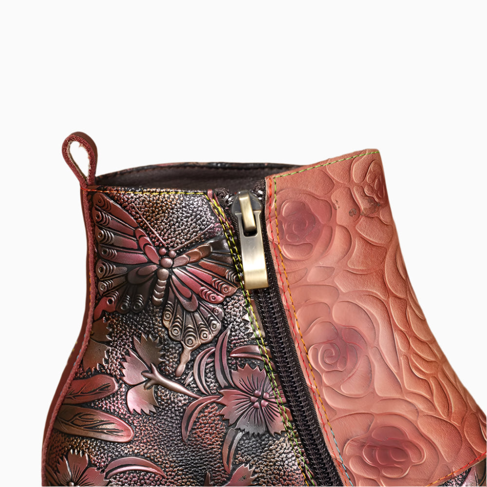 Vintage Rose Buckle Boots – Retro Charm | Mint Crush