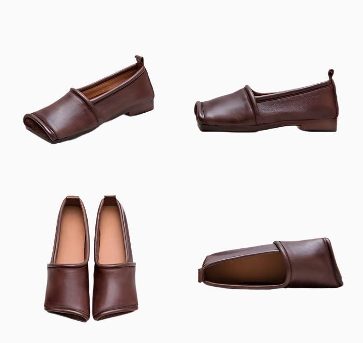 Vintage Leather Ballet Flats – Handmade Retro Comfort | Mint Crush