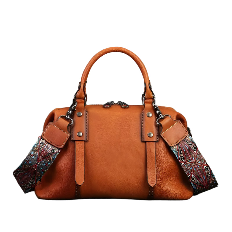Retro Leather Shoulder Bag – Handmade Classic Charm
