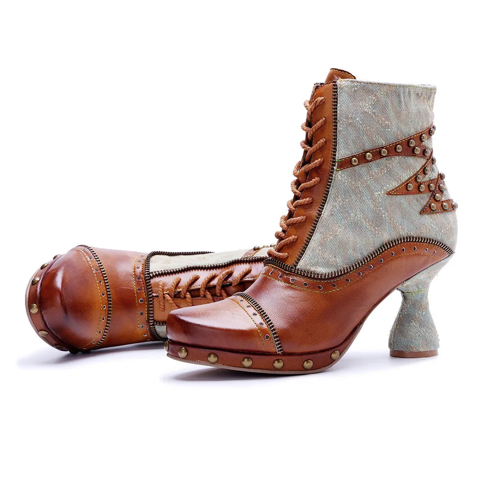 Vintage Rebel Leather Boots – Retro Rocker Style | Mint Crush
