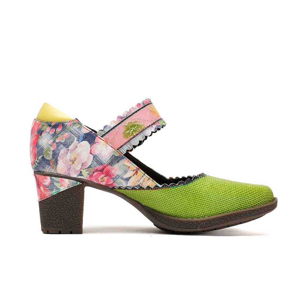 Retro Leather Mary Jane Heels