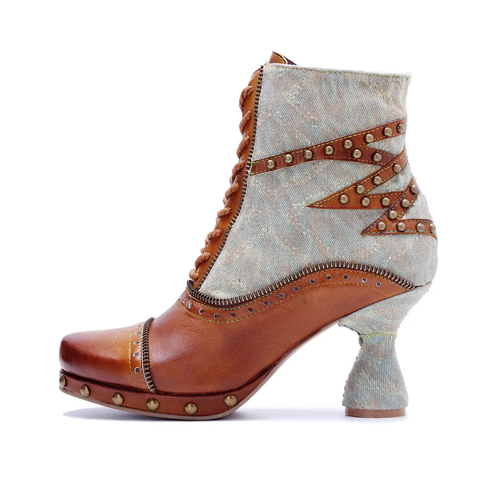 Vintage Rebel Leather Boots – Retro Rocker Style | Mint Crush