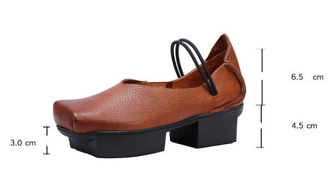 Leather Platform Ballerinas Handmade Retro | Mint Crush