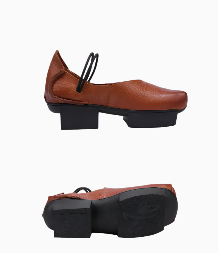 Leather Platform Ballerinas Handmade Retro | Mint Crush