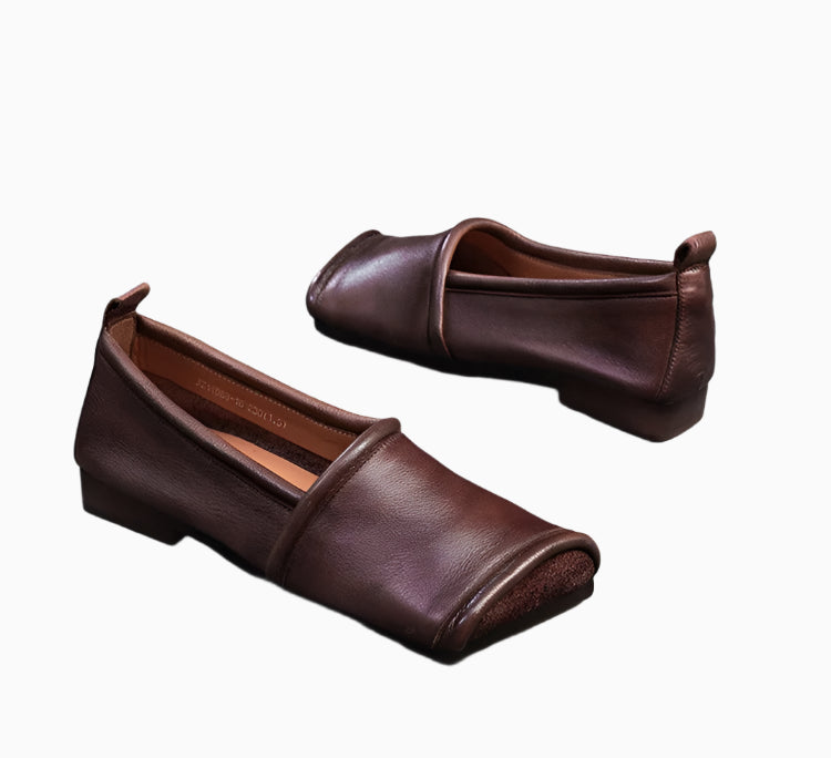 Vintage Leather Ballet Flats – Handmade Retro Comfort | Mint Crush