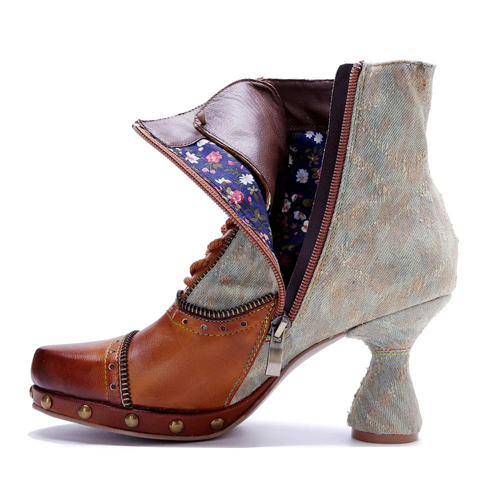 Vintage Rebel Leather Boots – Retro Rocker Style | Mint Crush