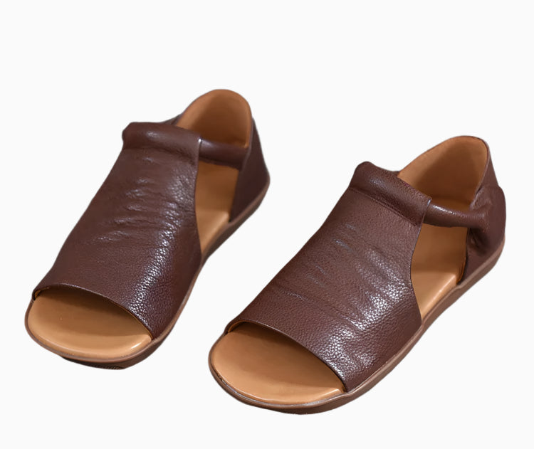 Vintage Soft Leather Flats – Handmade Retro Comfort | Mint Crush