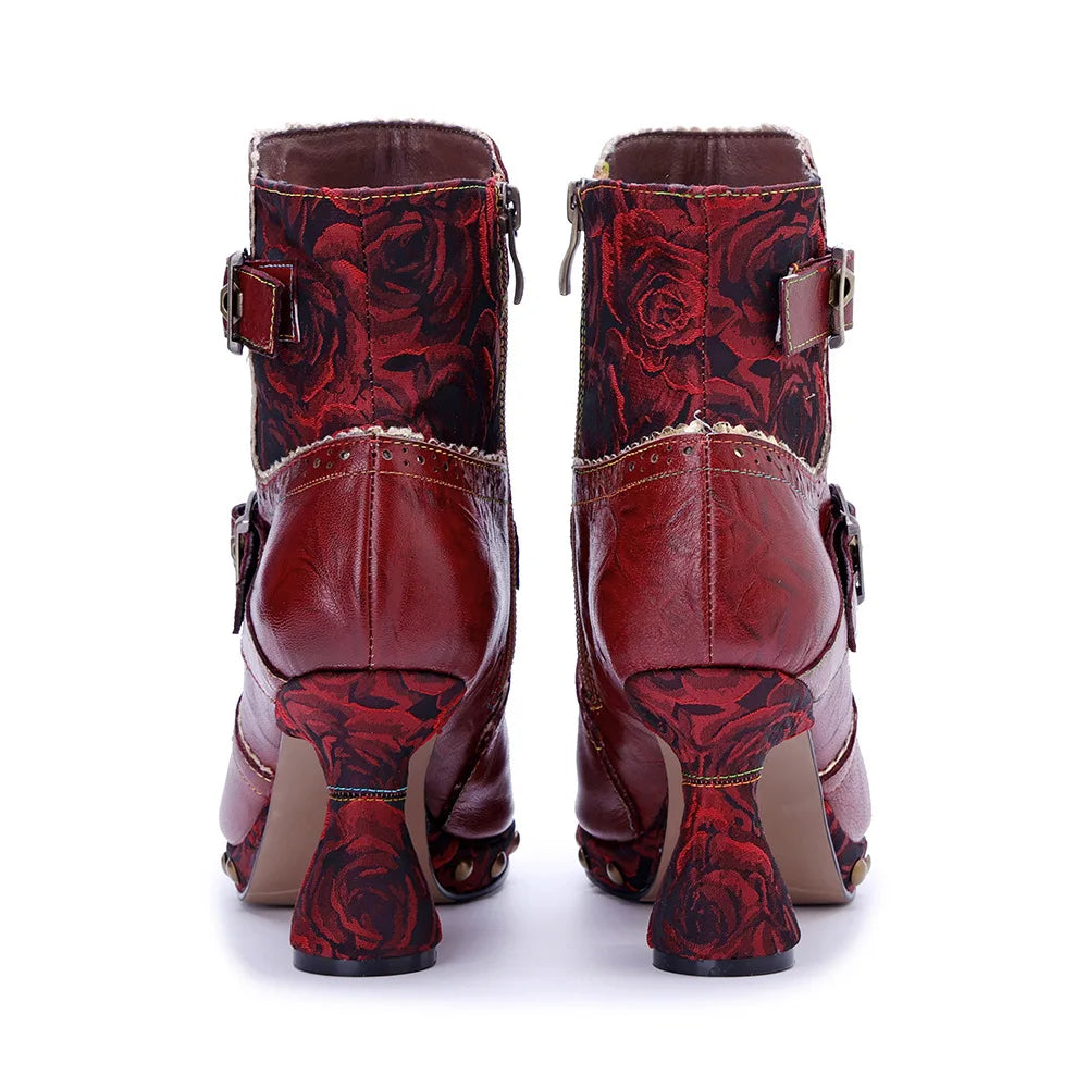 Vintage Red Leather Boots – Retro Handmade | Mint Crush