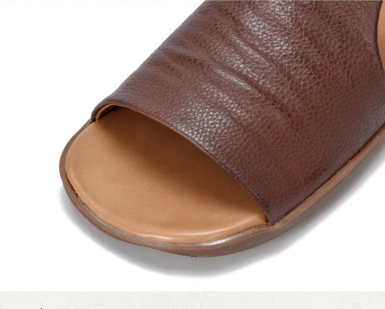 Vintage Soft Leather Flats – Handmade Retro Comfort | Mint Crush