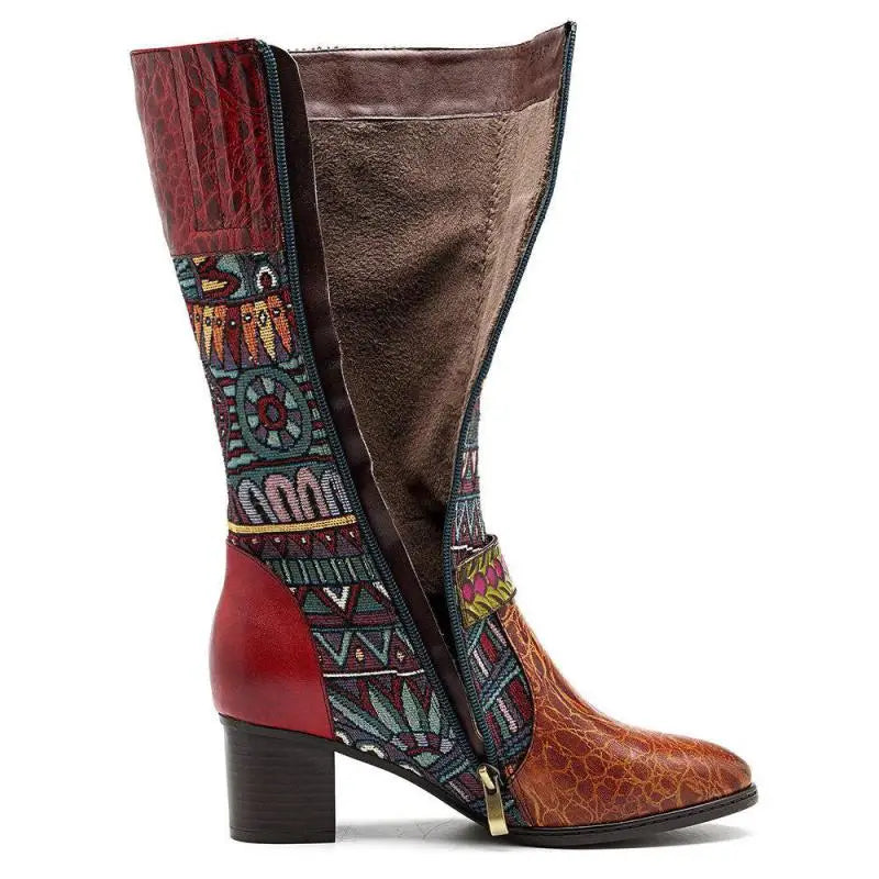 Western Retro Leather Boots – Handmade | Mint Crush