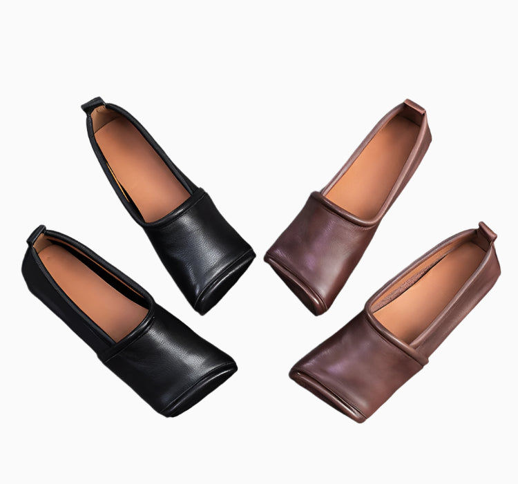 Vintage Leather Ballet Flats – Handmade Retro Comfort | Mint Crush