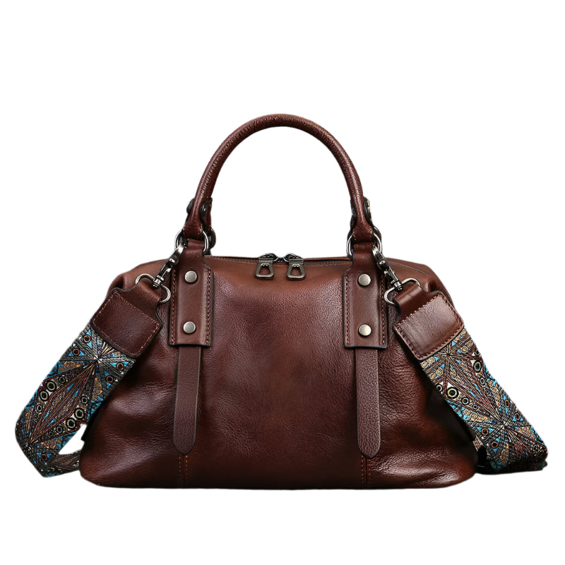 Retro Leather Shoulder Bag – Handmade Classic Charm