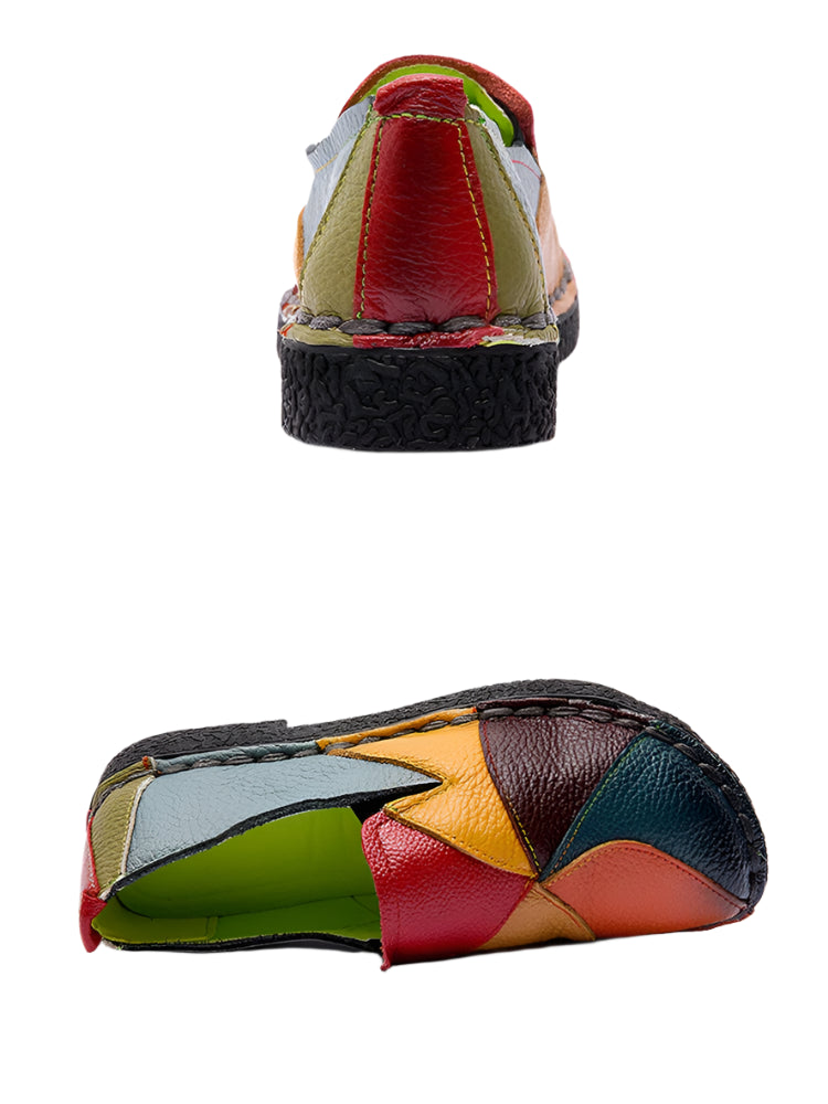 Chunky Leather Loafers – Boho Retro Handmade | Mint Crush