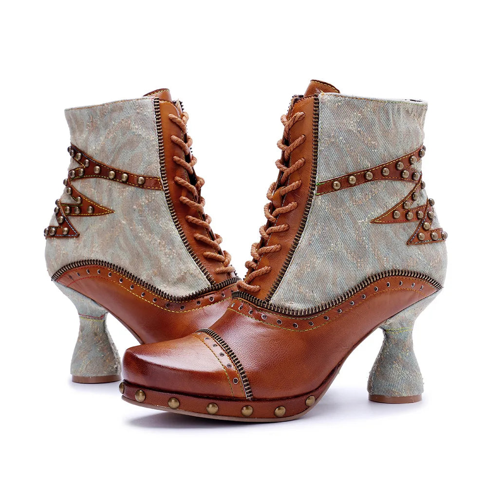 Vintage Rebel Leather Boots – Retro Rocker Style | Mint Crush