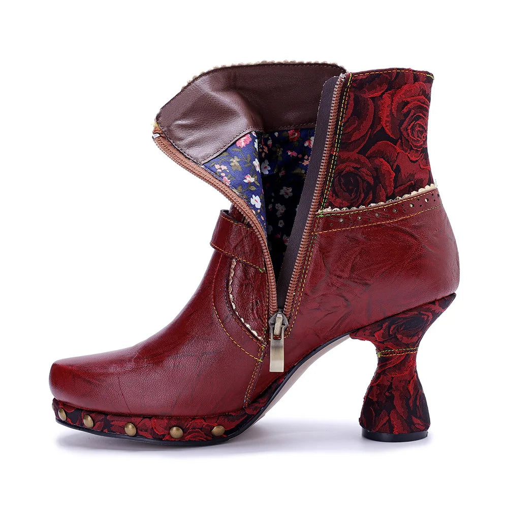Vintage Red Leather Boots – Retro Handmade | Mint Crush