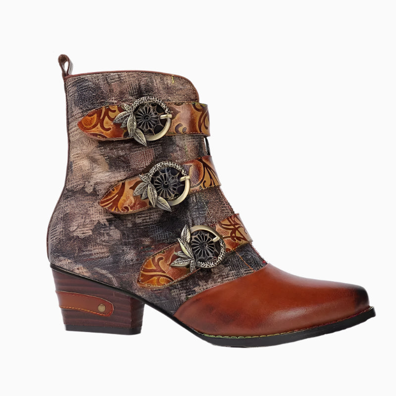 Colorblock Lace‑Up Boots – Boho Retro Handmade | Mint Crush