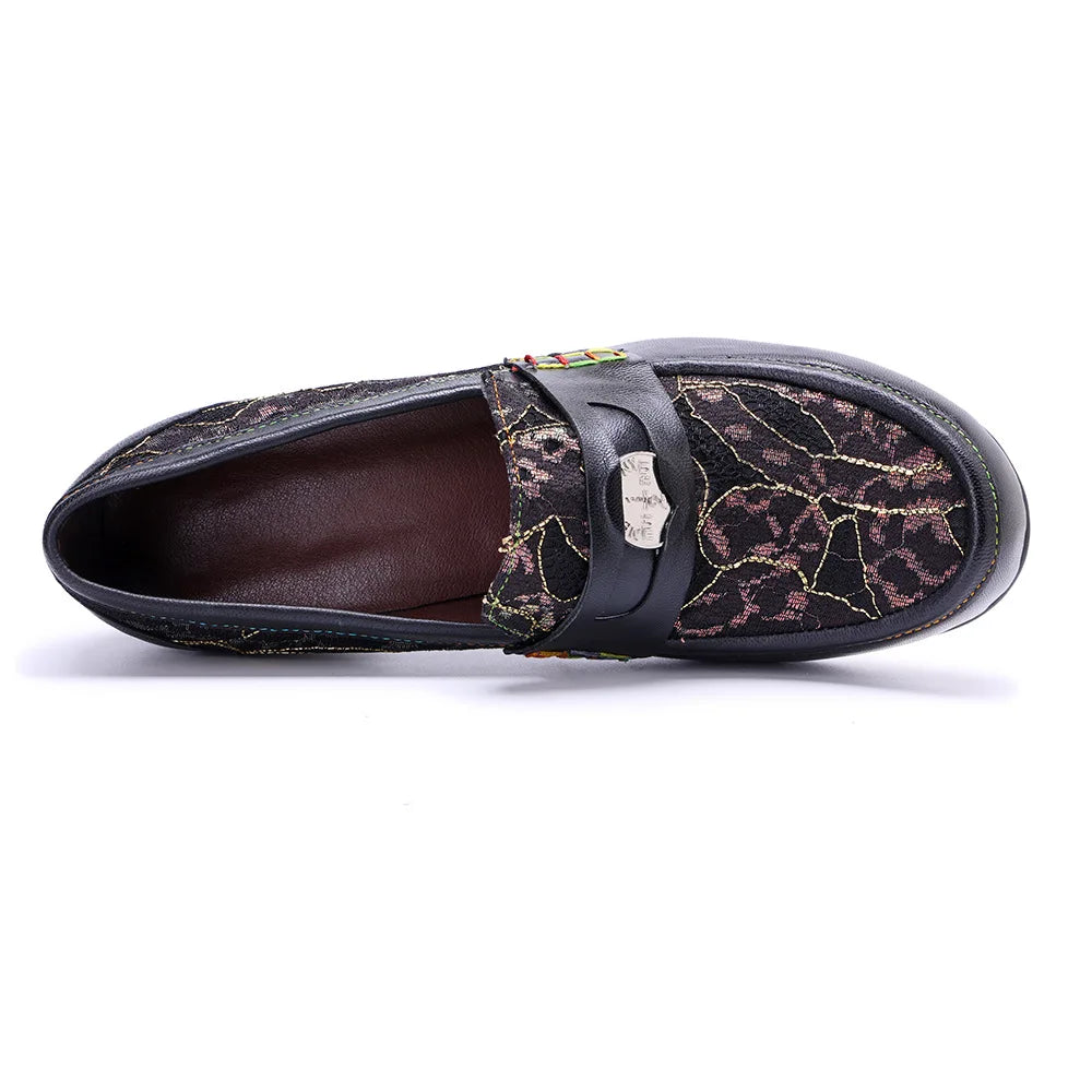 Vintage Leather Block Heel Loafers | Mint Crush