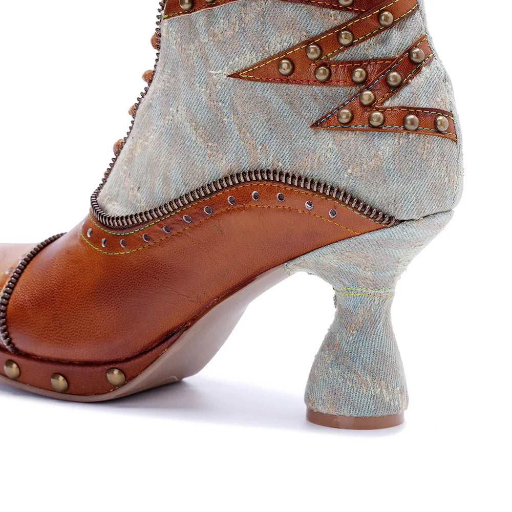 Vintage Rebel Leather Boots – Retro Rocker Style | Mint Crush