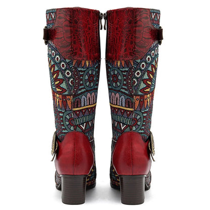 Western Retro Leather Boots – Handmade | Mint Crush
