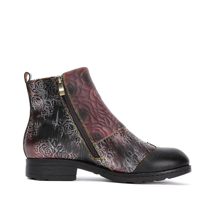 Vintage Rose Buckle Boots – Retro Charm | Mint Crush
