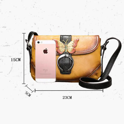 Retro Leather Shoulder Bag – Butterfly | Mint Crush