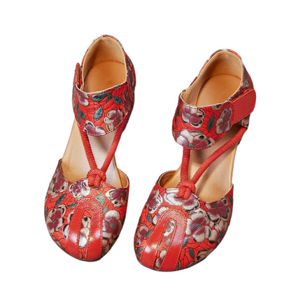 Retro Low Heel Leather Ballet Pumps – Handmade Comfort | Mint Crush