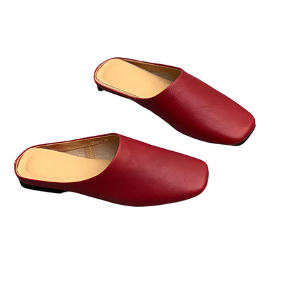Retro Leather Slip-On Flats –  Minimalist Style