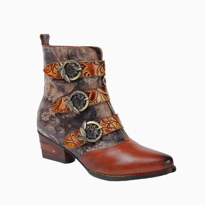 Colorblock Lace‑Up Boots – Boho Retro Handmade | Mint Crush