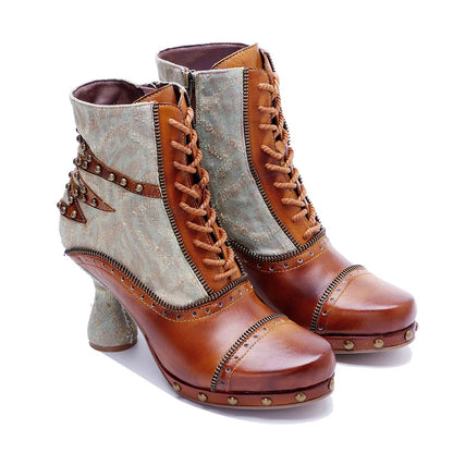 Vintage Rebel Leather Boots – Retro Rocker Style | Mint Crush