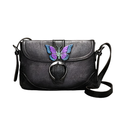 Retro Leather Shoulder Bag – Butterfly | Mint Crush