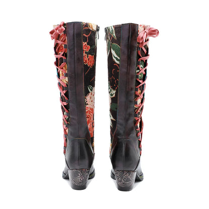 Vintage Carnival Lace‑Up Boots – Retro Statement | Mint Crush