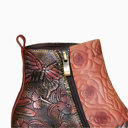 Vintage Rose Buckle Boots – Retro Charm | Mint Crush