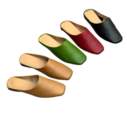 Retro Leather Slip-On Flats –  Minimalist Style